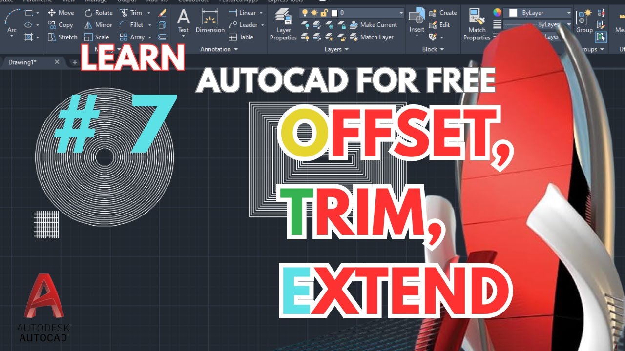 Mastering OFFSET, TRIM & EXTEND in AutoCAD | A Beginner’s Guide to Clean & Accurate Drafting