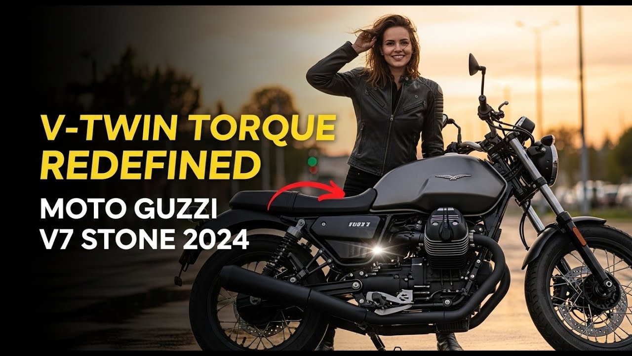 Крутящий момент V-Twin переосмыслен для улиц — Moto Guzzi V7 Stone 2024