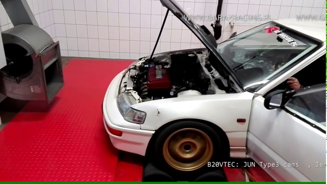 All motor Honda CRX B20VTEC N/A 310HP  , 272WHP Dyno run GaRaż Racing