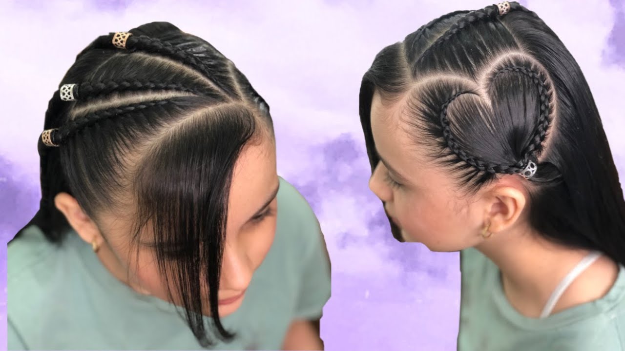 TRENZA CORAZON Y TRENZAS LATERALES/BRAIDS/TRANCAS/TRESSES/TRECCIA