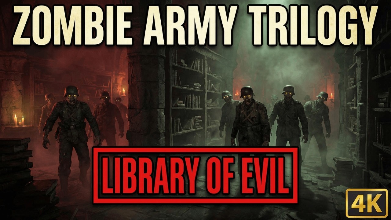 Zombie Army Trilogy - Library of Evil Playthrough 4K 60FPS UHD  (Solo, Sniper Elite Difficulty)