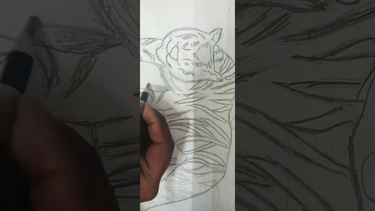 Tiger 🐅 drawing #youtubeshorts #trending #viral #shorts #shortvideo #youtubeshorts #shorts trending 