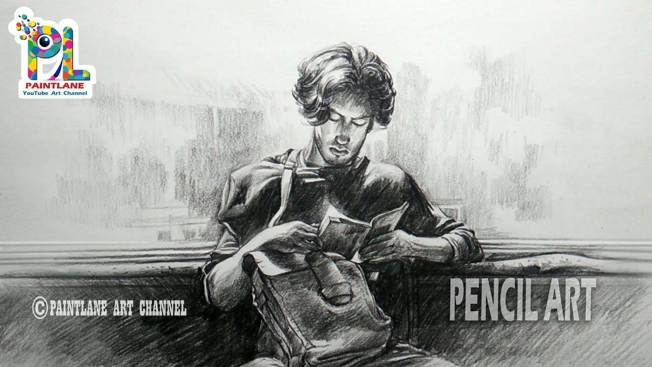 How to Draw and Shade A Man Reading A book With PENCIL | Easy Pencil Art