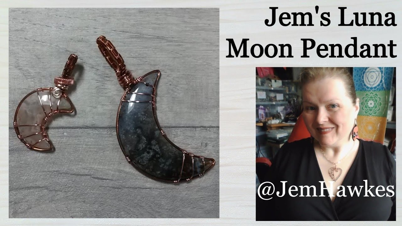 How To Wire Wrap a Luna Crescent Moon Cabochon by Jem Hawkes Easy Moon Wrap