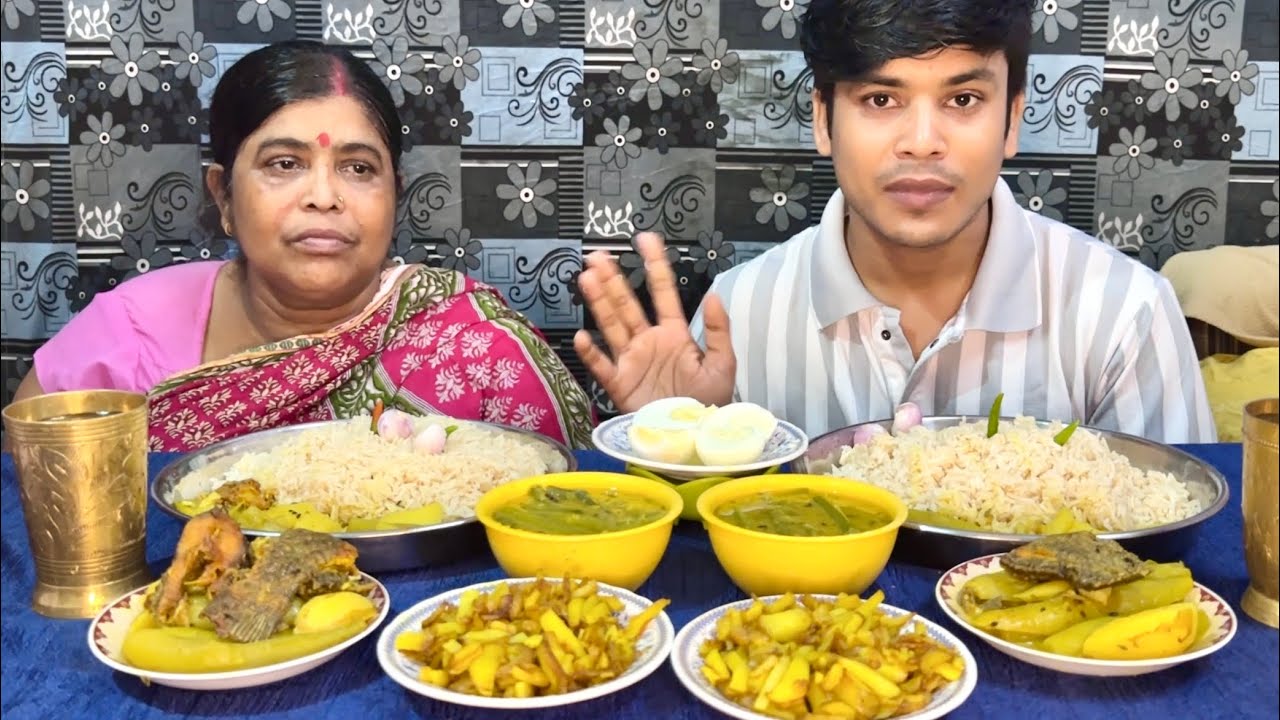 EATING MUKBANG | FISH WITH,DAL CHAWAL,BOILED EGG | EATING DELICIOUS 🤤 ASMR WITH MY MOM 