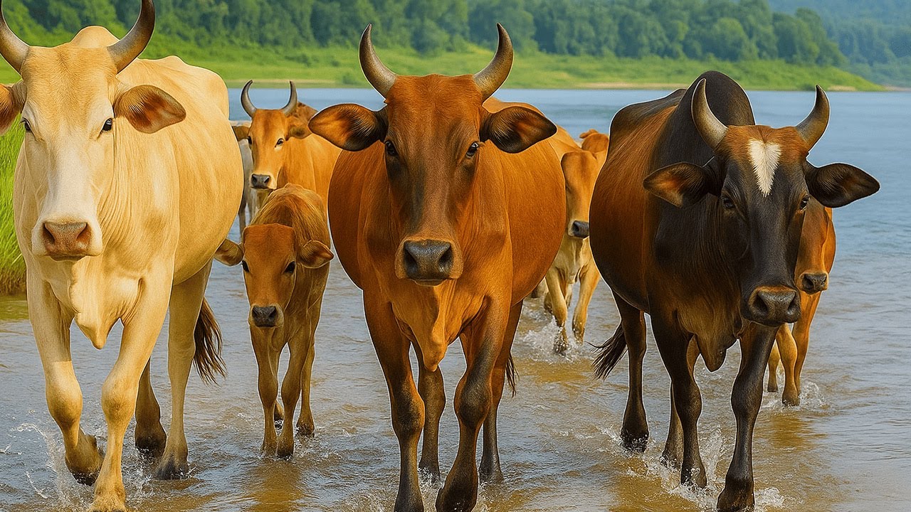 WOW Amazing 𓃔𓃔𓃔, A Shepherd Herds Healthy, Tame Cows Back To The Barn – (ASMR) Cow Sounds