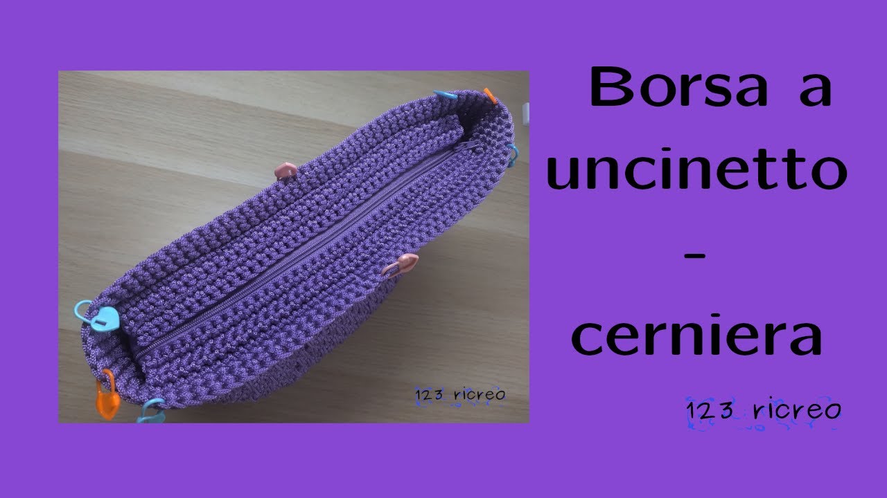 Borsa Violetta Uncinetto - cerniera