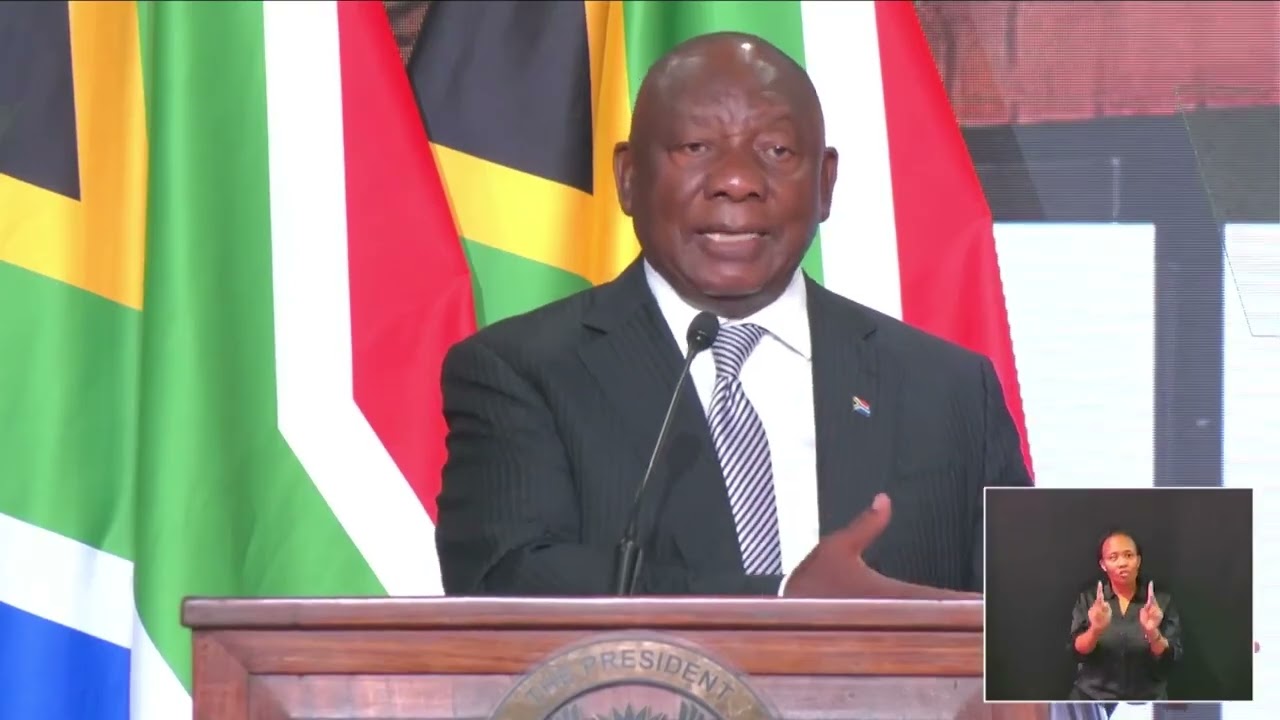 President Cyril Ramaphosa addresses the opening of the IBT Human Settlements 2026 Summit, Nasrec.
