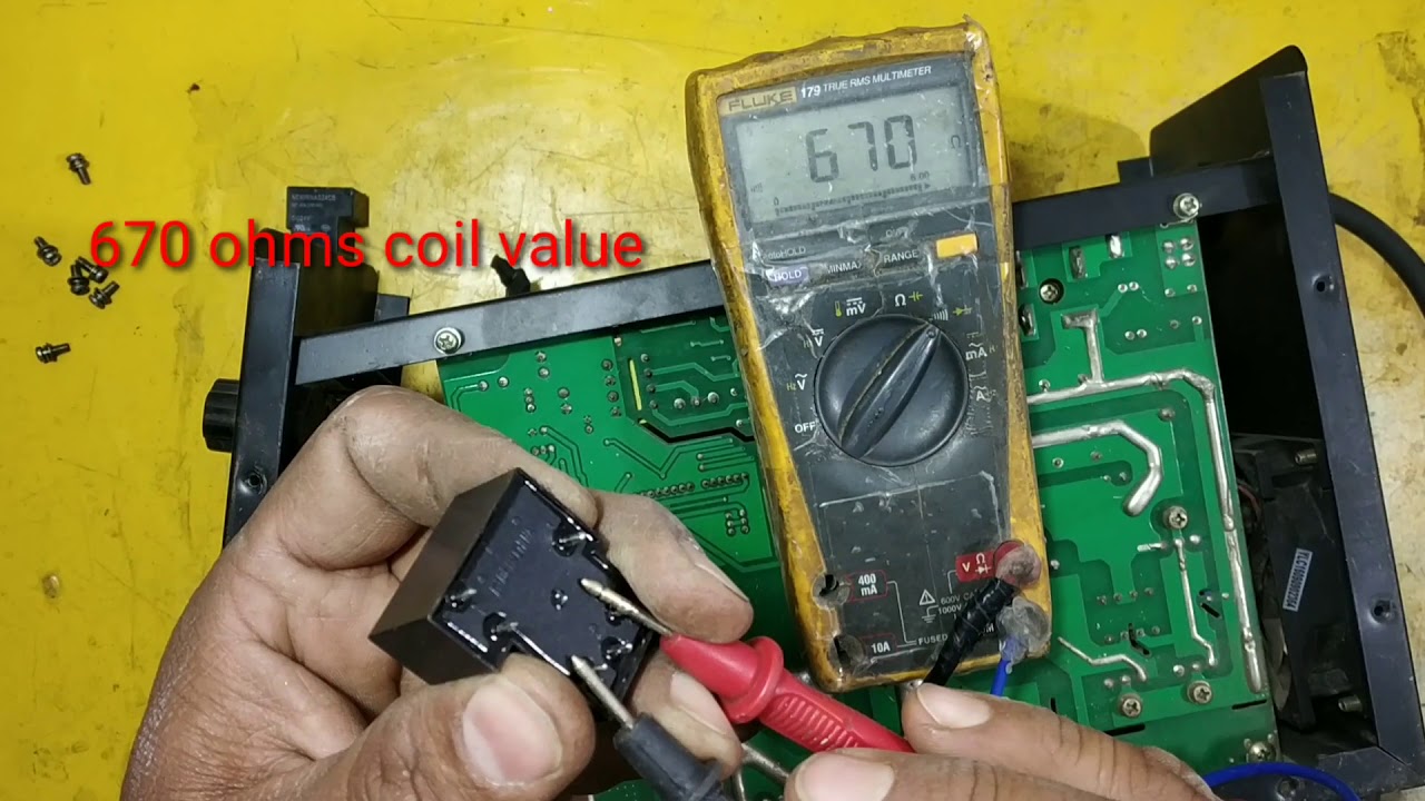 inverter welding machine amp display blinking problem and turn on and auto off after few minutes.