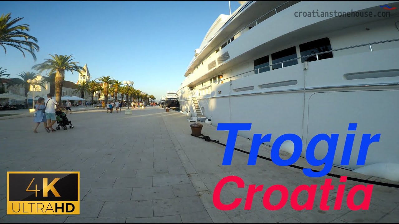 Exploring Trogir, Croatia: Walk Along the Palm-Fringed Riva Promenade - 4K UHD