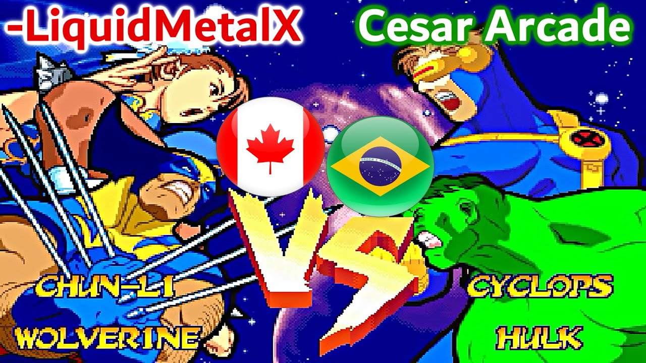 Marvel Super Heroes Vs. Street Fighter - -LiquidMetalX vs  Cesar Arcade FT5