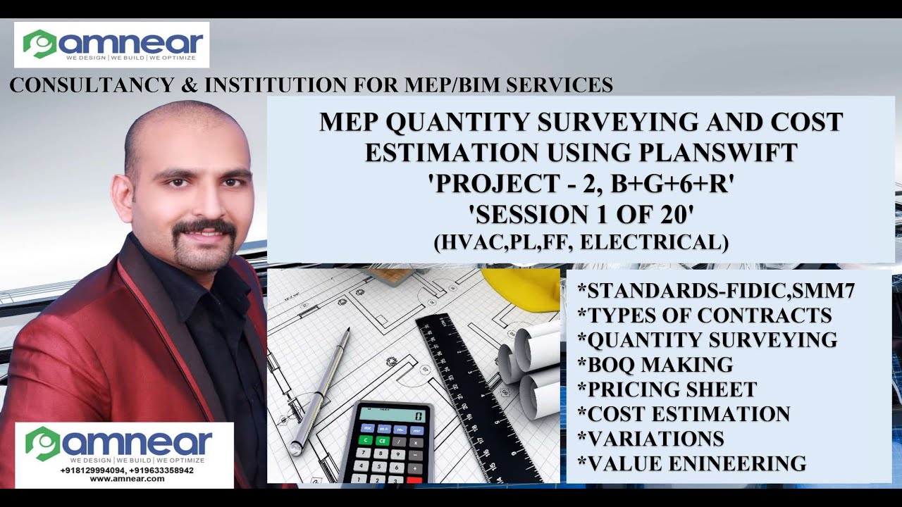 MEP Quantity Surveying and Cost Estimation Using PLANSWIFT |PROJECT 2| |B+G+6+R|Session 1 OF  20|