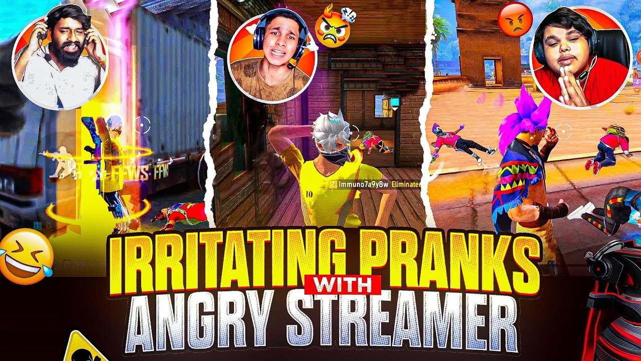 IRRITATING PRANK 🤬 WITH ANGRY STREAMER 😹😂 TROLLING TEAMMATES 🤣🤣 - GARENA FREE FIRE