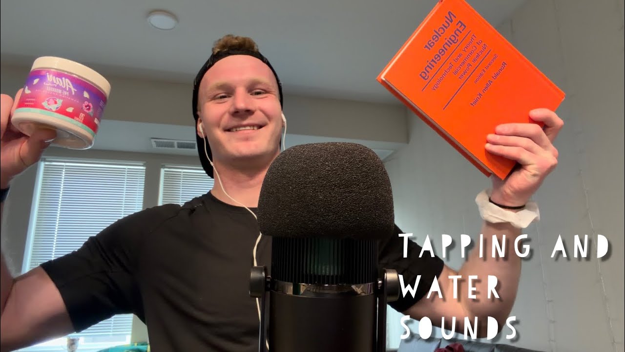 ASMR - Tapping and Water Sounds (with subtle background noise)
