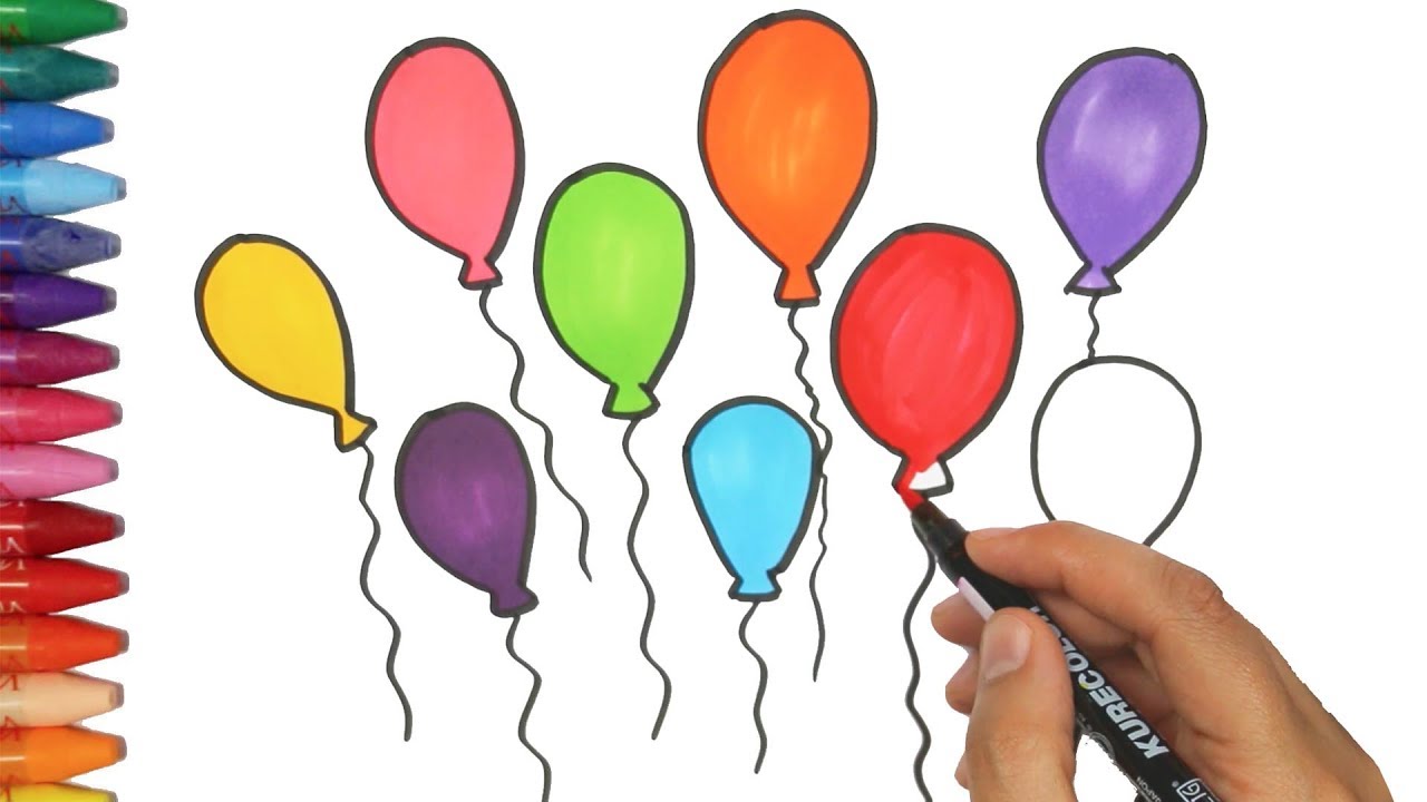 Dibujar Globos | Cómo dibujar y colorear los para niños