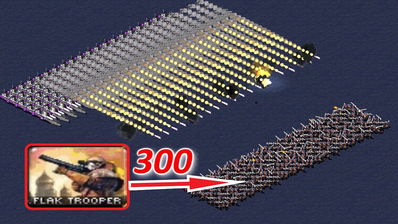 300 Flak Troopers vs 100 Dreadnoughts - Red Alert 2