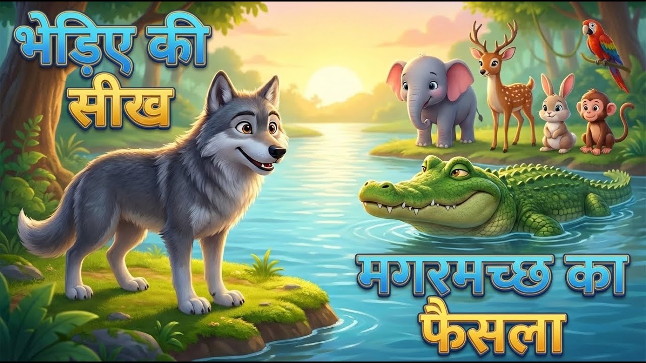Hindi Moral Story | भेड़िए की सीख 🐺 | मगरमच्छ का फैसला 🐊 | Zaki AI Stories