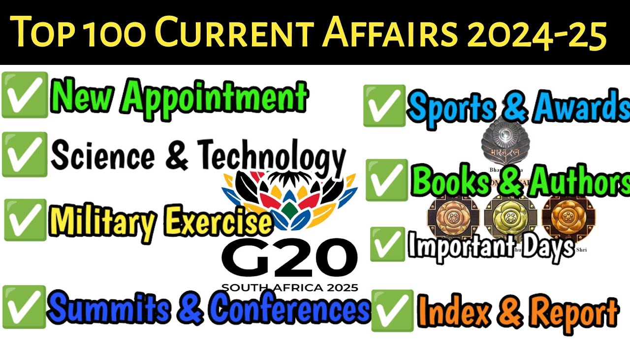 💥Top 100 most important Current Affairs 2025🔥