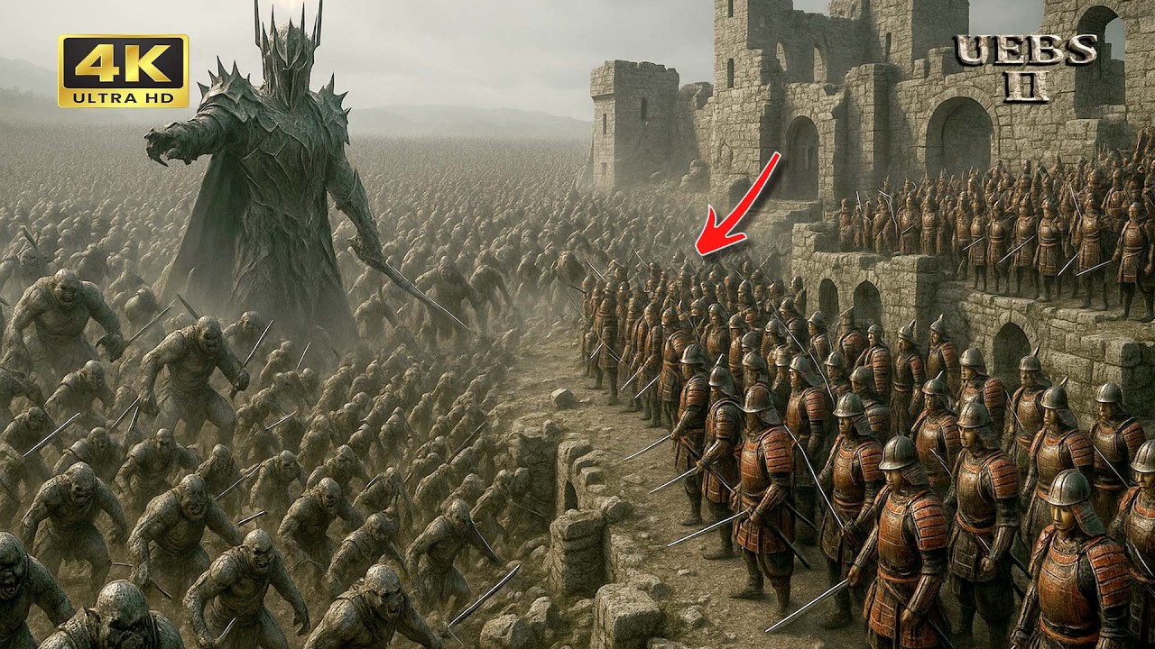 Can 100,000 Samurai Survive Sauron’s 2,000,000 Orc Invasion? | UEBS 2 Epic Battle | 4K