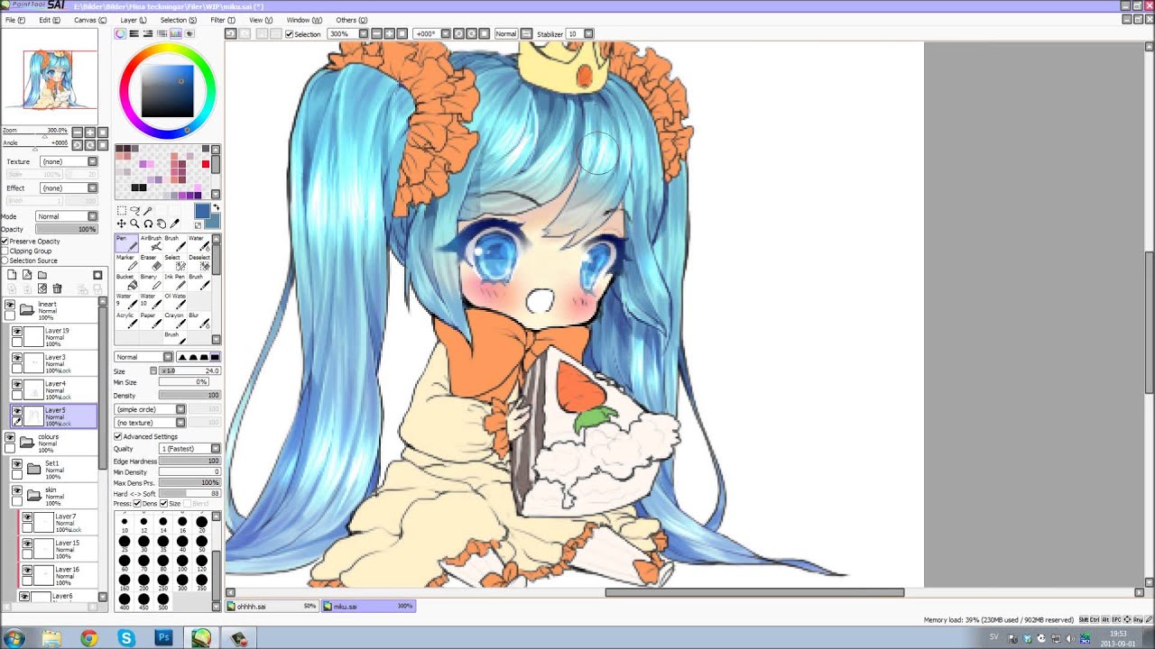 [ PaintTool SAI] - HBD Miku! - Mini Speedpaint [HD]