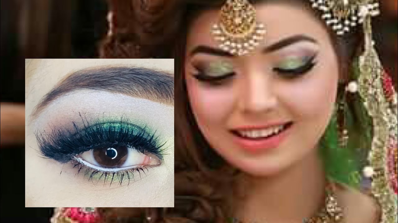 Inspired by kashee’s . Green eyes makeup for mahendi bride 💚