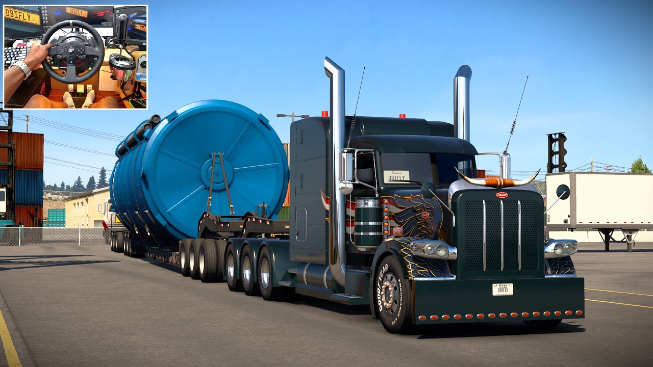 Giant Silo - Abnormal long vehicle with Escort - ATS - Thrustmaster T300RS GT