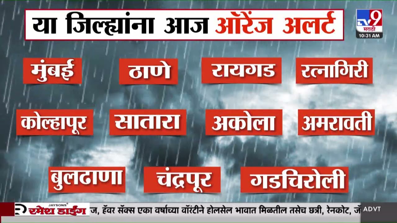 Rain Alert | राज्यात कुठे कुठे ऑरेंज अलर्ट जारी? | Maharashtra Weather Update