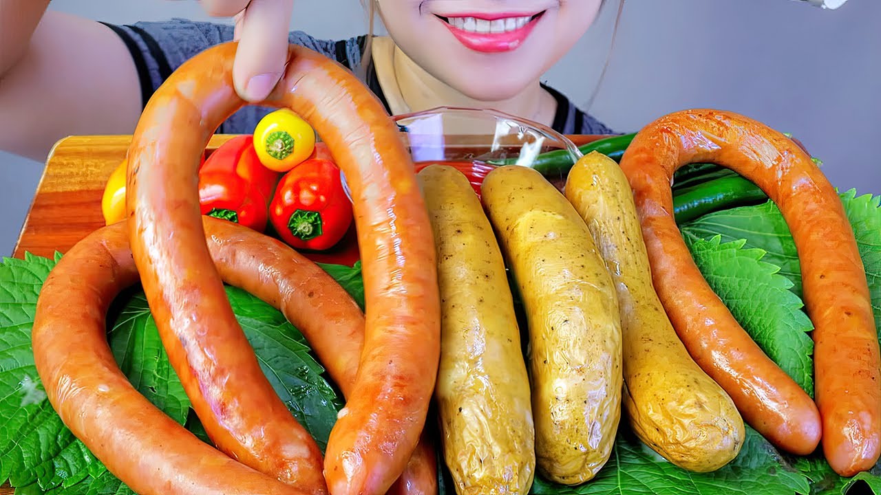 ASMR UNCLE BOSS CHEESE SAUSAGCE,  EATING SOUNDS | LINH-ASMR