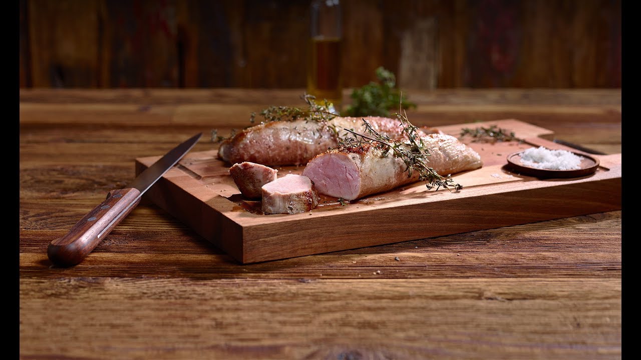 Filet mignon de porc entier cuit à basse température