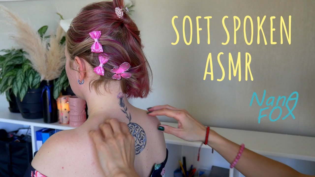 Mesmerizing back tracing and hair play for sleep - soft spoken ASMR