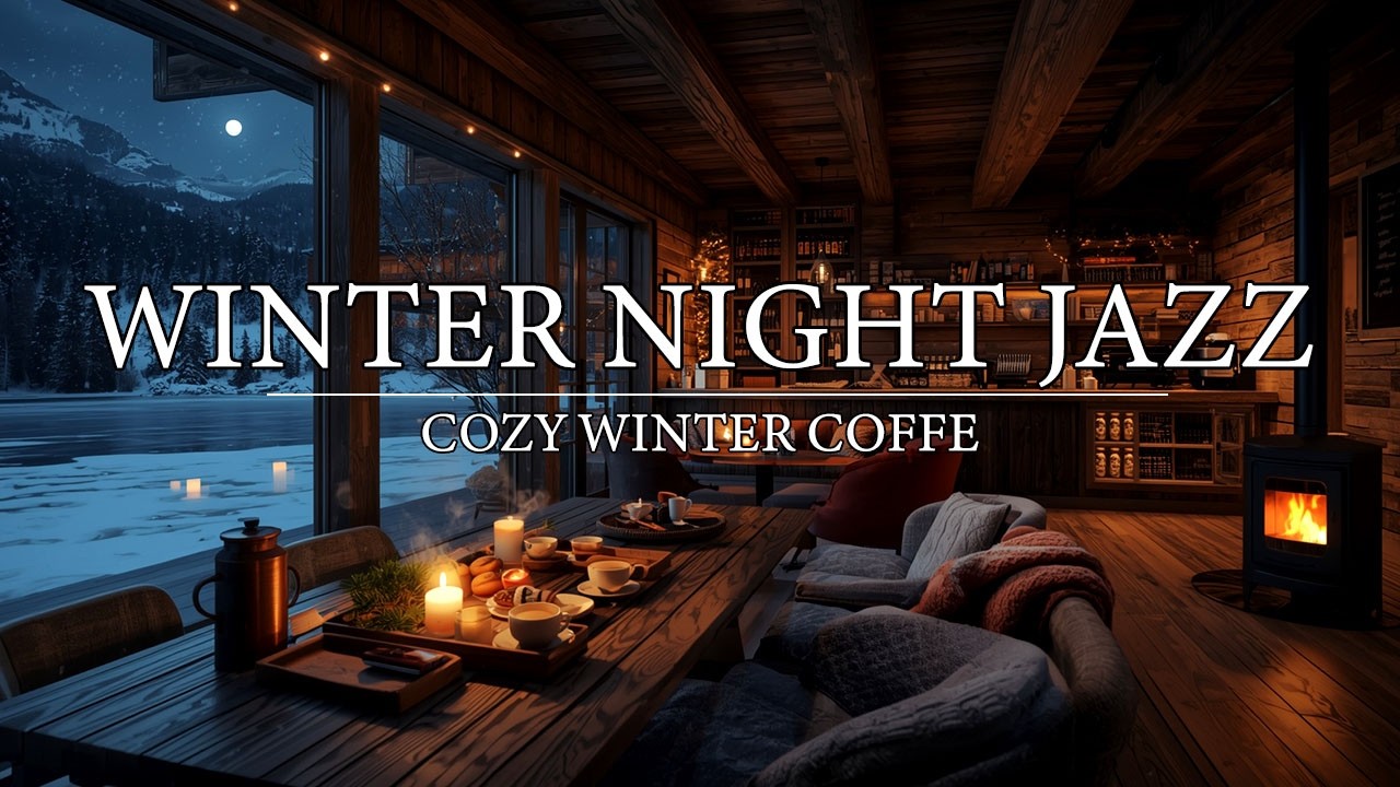🔴Relaxing Winter Ambience at Cozy Lakeside Nook ❄ Warm Jazz Music for Study, Work & Sleep