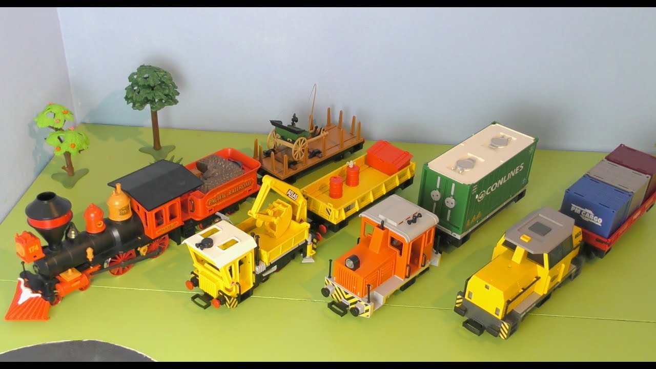 Zug Unboxing: Playmobil Lokomotive Baustelle, Güterzüge, Western Züge, Loks & Baustellenfahrzeuge