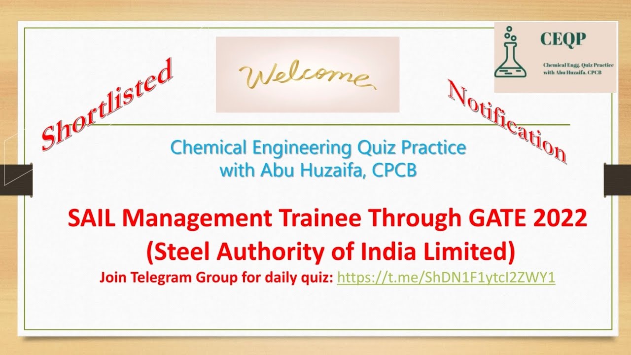 #SAIL #management Trainee Through #gate2022 - #chemicalengineering