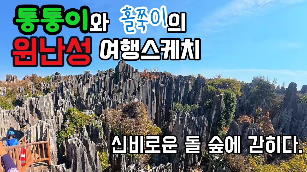[실사판 아바타?] 나무 대신 거대한 칼날 바위가 가득한 신비로운 '돌의 숲' -  통통이와 홀쭉이의 윈난성 여행스케치