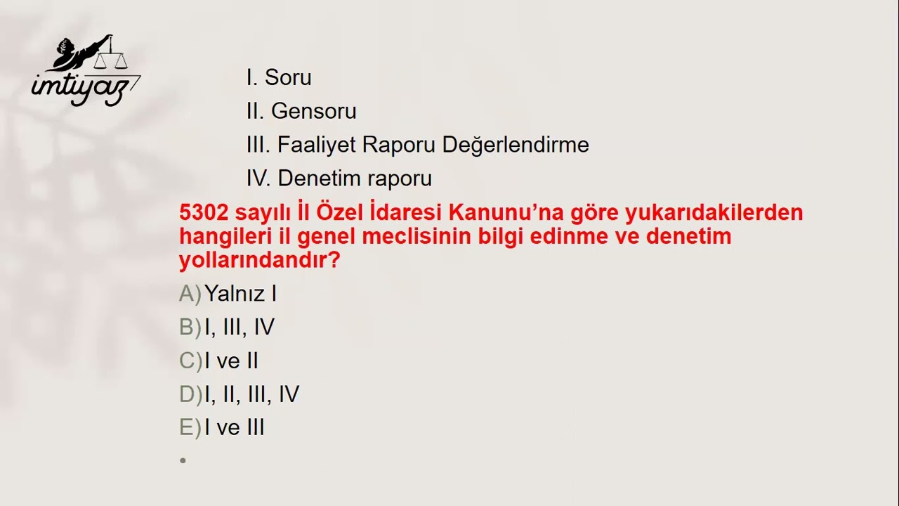 METİN KAYA - İDARE HUKUKU SORU ÇÖZÜMÜ 13- İL ÖZEL İDARELERİ