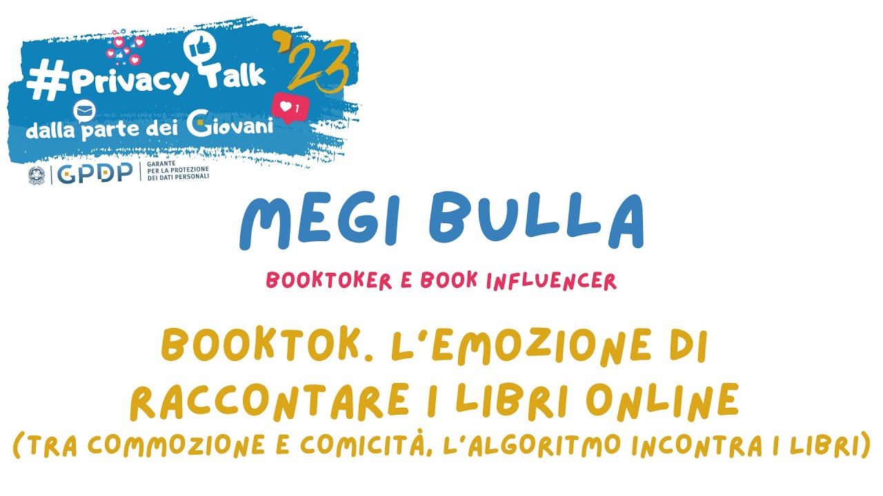 PrivacyTalk23 - Megi Bulla, booktoker e book influencer - 