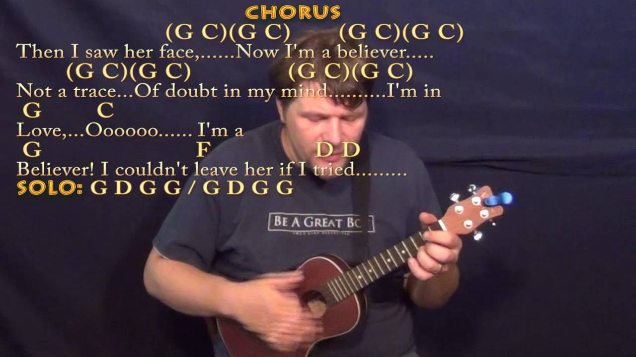 I'm A Believer (The Monkees) Ukulele Cover Lesson with Chords/Lyrics