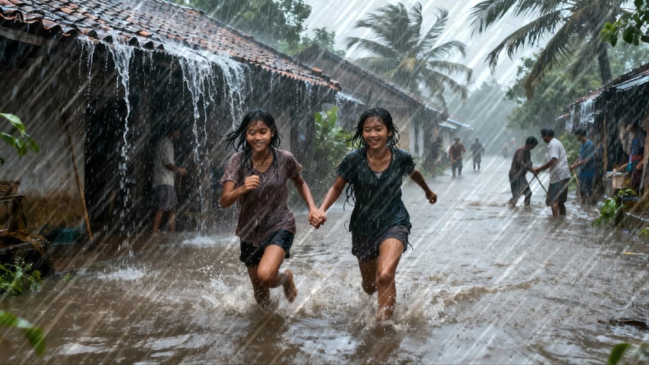 TERRIFYINGLY BEAUTIFUL RAINSTORM 🌧️ Heavy Thunder & Rain in Indonesia | Overcome insomnia