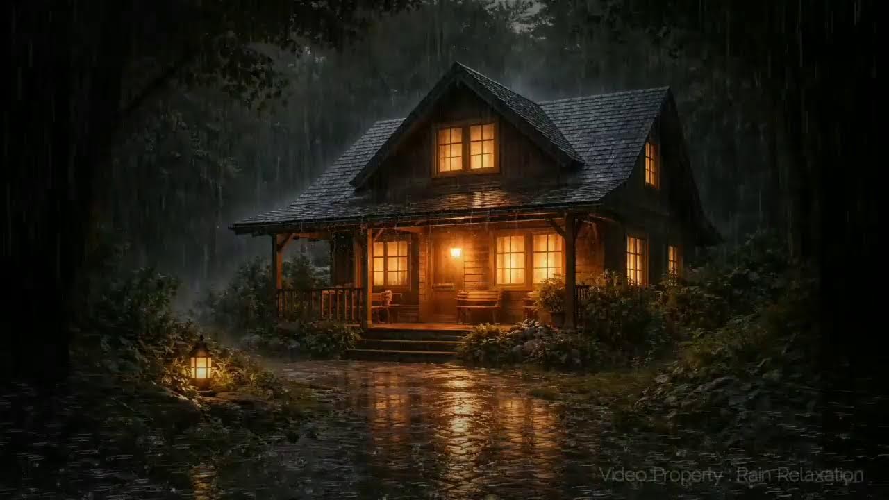 Rain Sound in Forest ⛈️ Heavy Rain on Window for Fall Asleep Quickly | Soothing Rainy Day Vibes