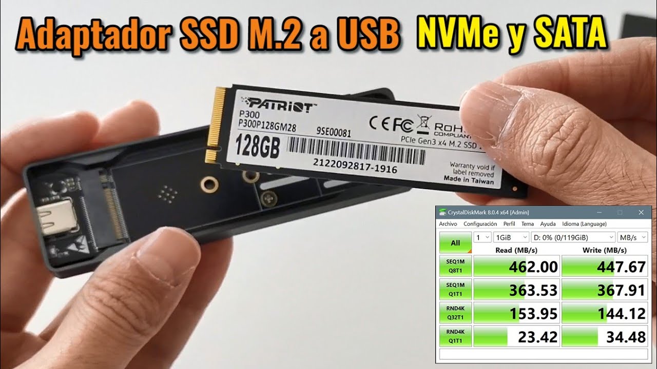 Adaptador de discos SSD M.2 (PCIe NVMe | SATA) a USB. Instalación y test de velocidad de discos M.2