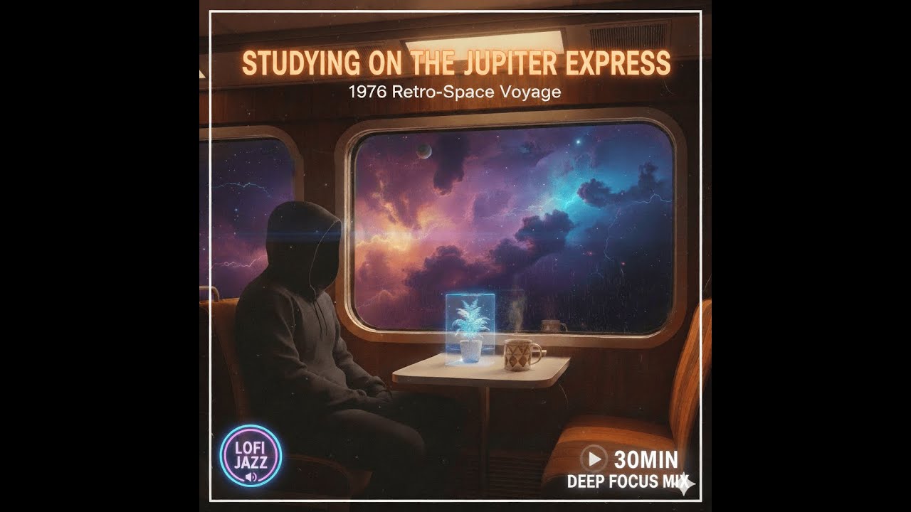 Studying on the Jupiter Express 🚀 [1976 Retro-Space Voyage] – Lofi / Jazz for Deep Focus