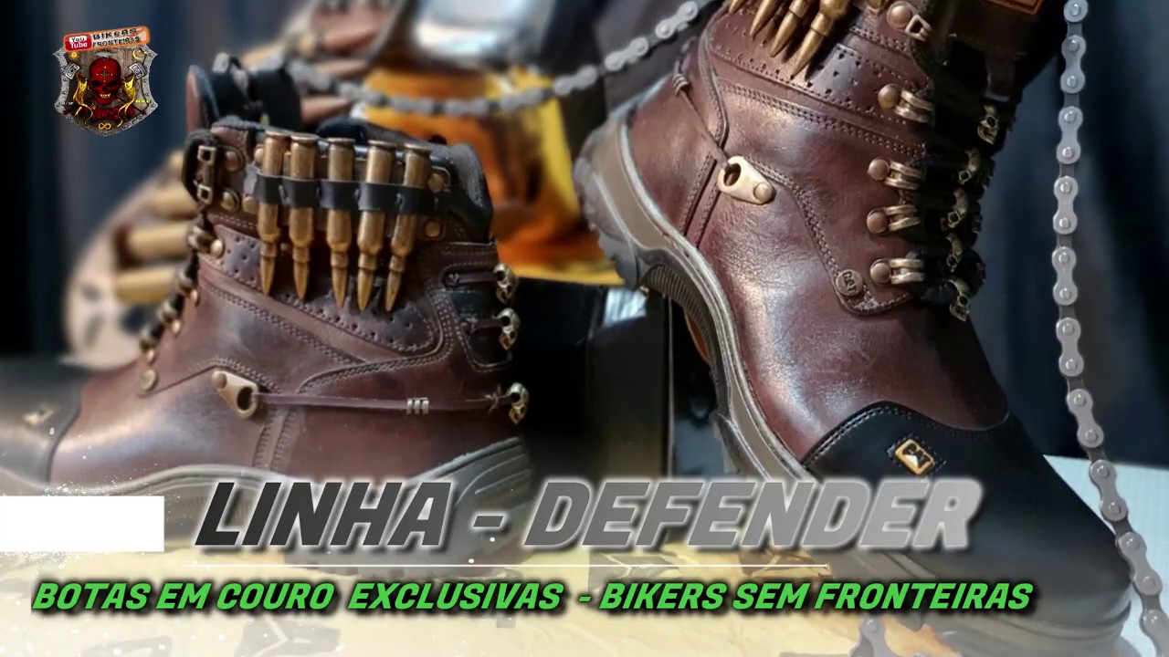 BOTA DEFENDER 2 - 100% CURO LEGITIMO !! Botas Customizadas ,para motociclistas exigentes , Fortes