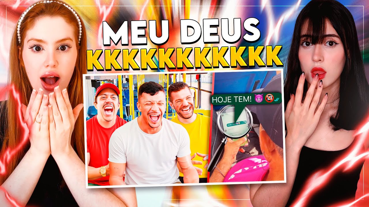 REACT | 3 HUMORISTAS: PESSOAS FLAGRADAS NO ÔNIBUS FALANDO SAF4DEZAS!! 😈🍆 | CR Reacts