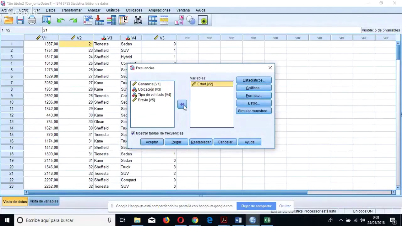 Tablas y gráficas con SPSS 25