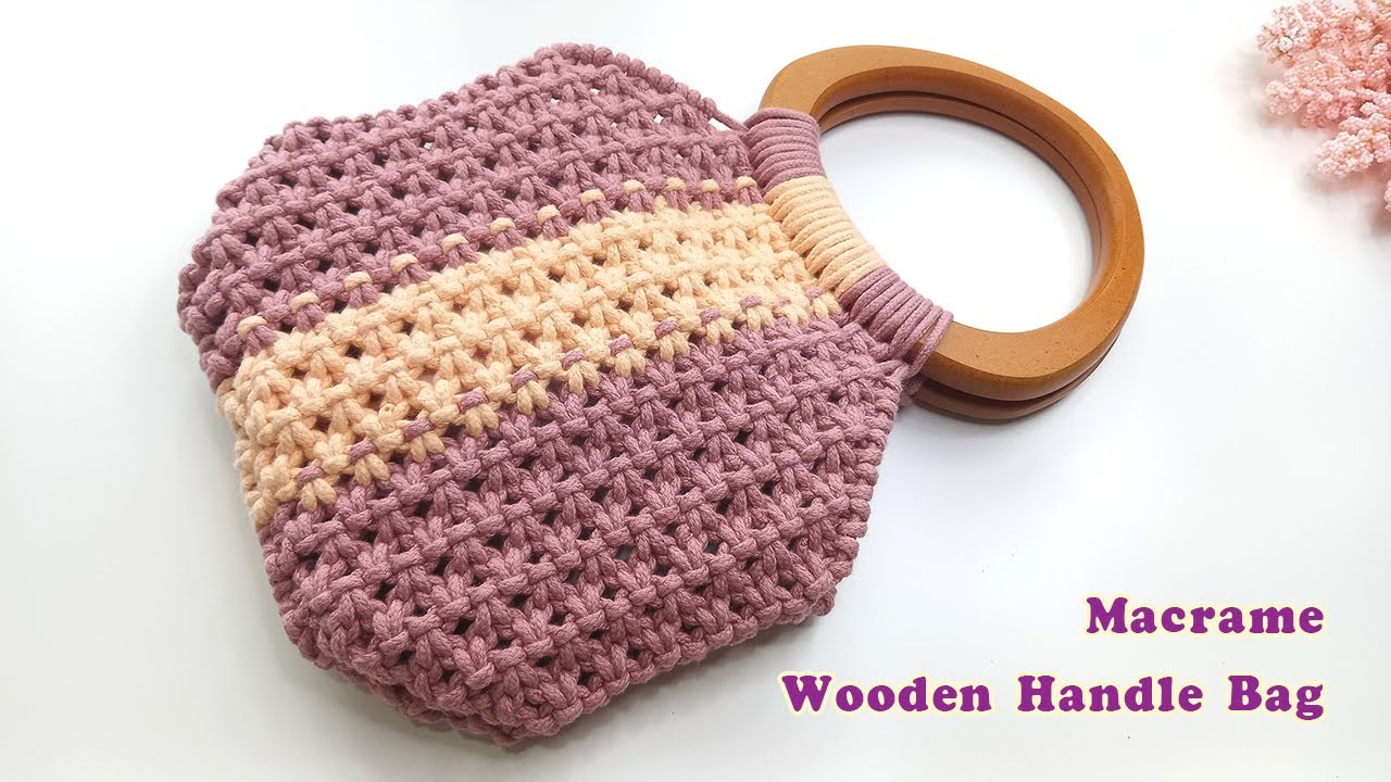 Macrame wooden handle bag | Step by step | DIY | Chompu Macrame