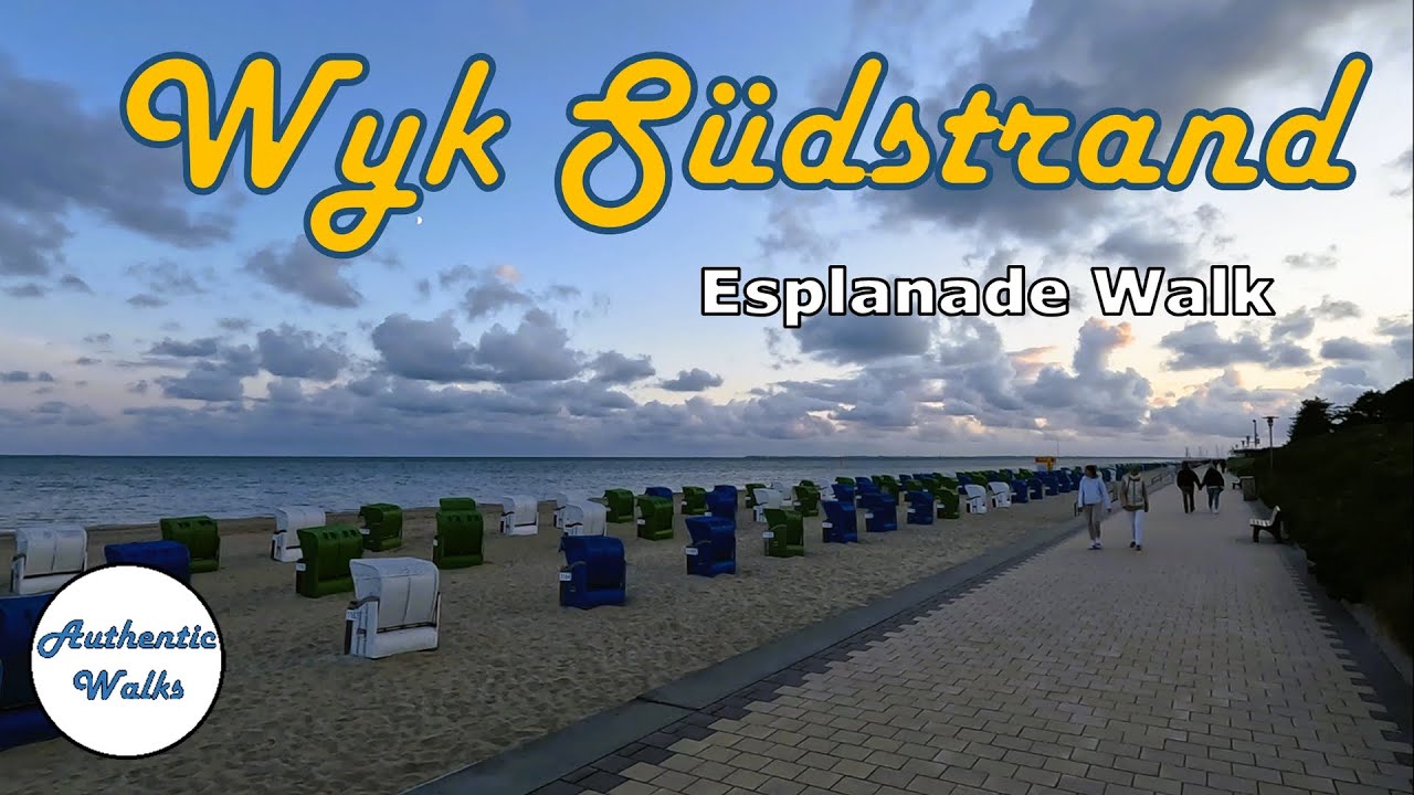 [4K] Scenic Esplanade Walking Tour at Wyk auf Föhr Südstrand | Island of Föhr, Germany