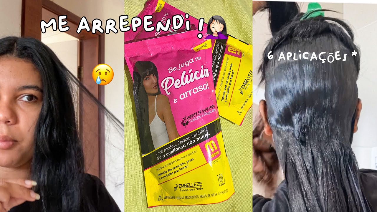 ALISEI MEU CABELO COM HENE E ME ARREPENDI 😢 *hene pel&uacute;cia m&eacute;dio