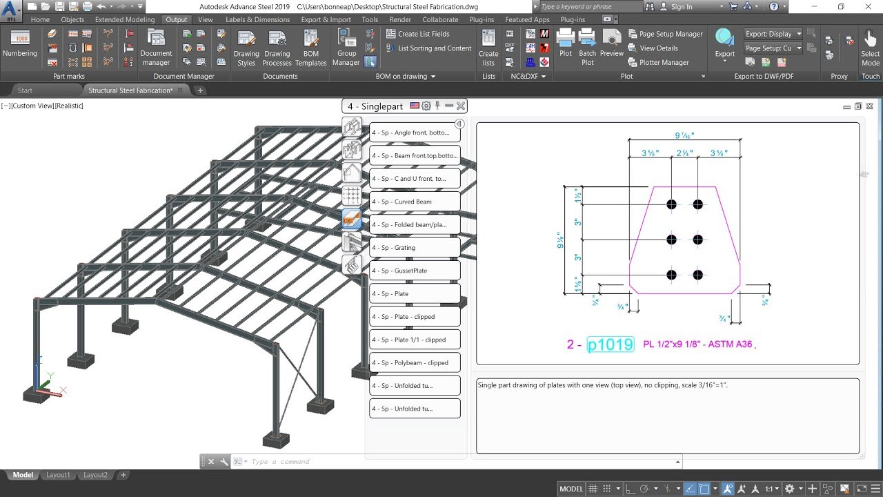 11 – Advance Steel 2019 – Structural Steel Fabrication