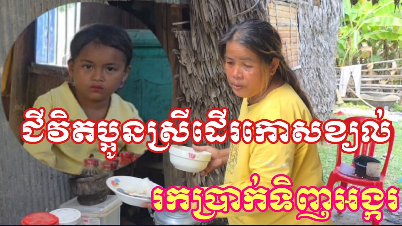 ប្អូនស្រីប្រាក់ចាបសុផាន់នីជាស្រីមេម៉ាយដើរកោសខ្យល់តាមផ្ទះយកប្រាក់ទិញអង្ករ