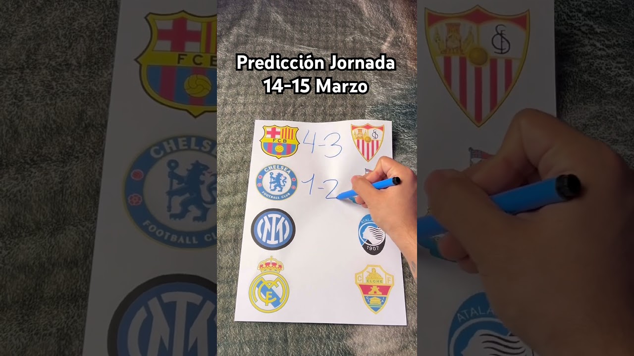Prediccion de futbol jornada 14-15 Marzo #realmadrid #fcbarcelona #laliga #seriea #championsleague